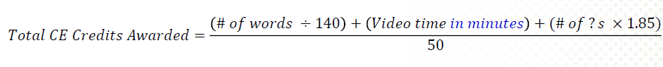ARRT formula